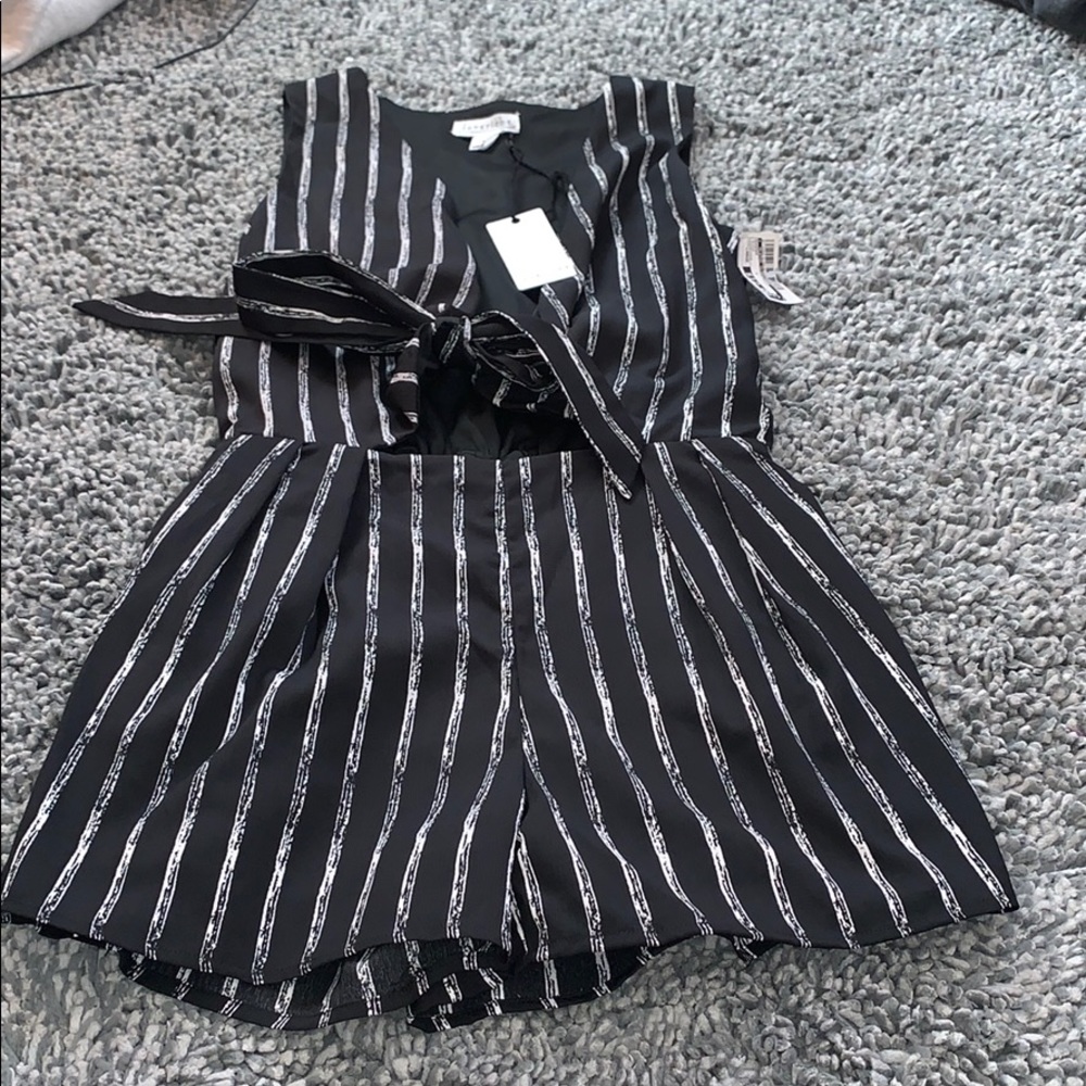 Black striped Romper